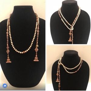 Handmade lariat wrap necklace
